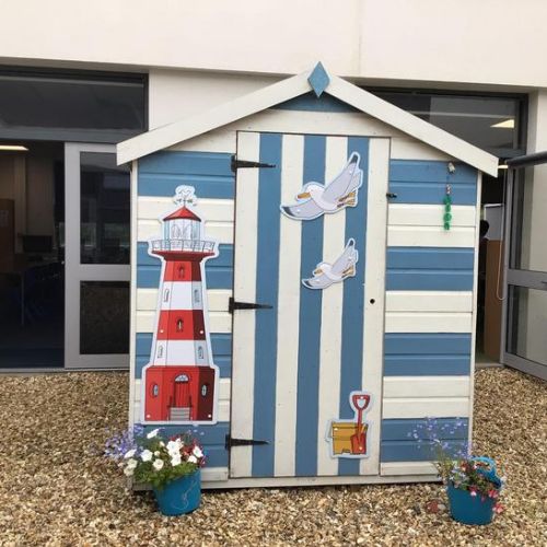 How our beach themed central courtyard looks in early summer!